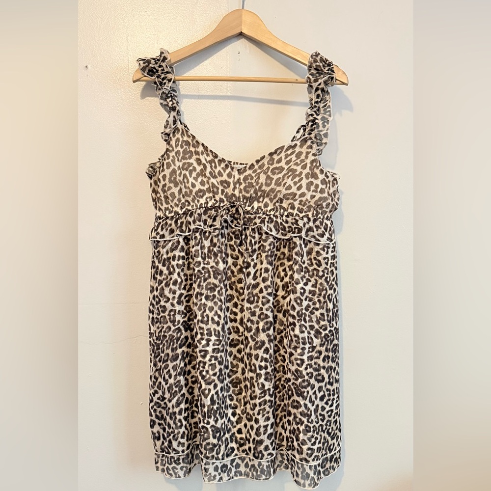 American Eagle Leopard Print Sleeveless Dress